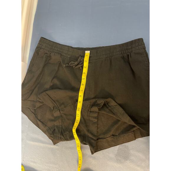 Old Navy Drawstring Elastic Waist Shorts with Pockets Black Linen Size 1X Plus - Picture 5 of 8